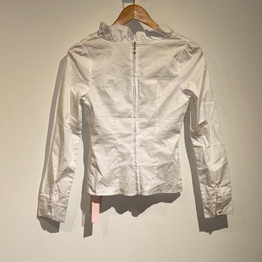 White Ruffled Top L - Picture 4 of 6